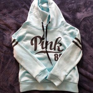 PINK Logo Turquoise Hoodie